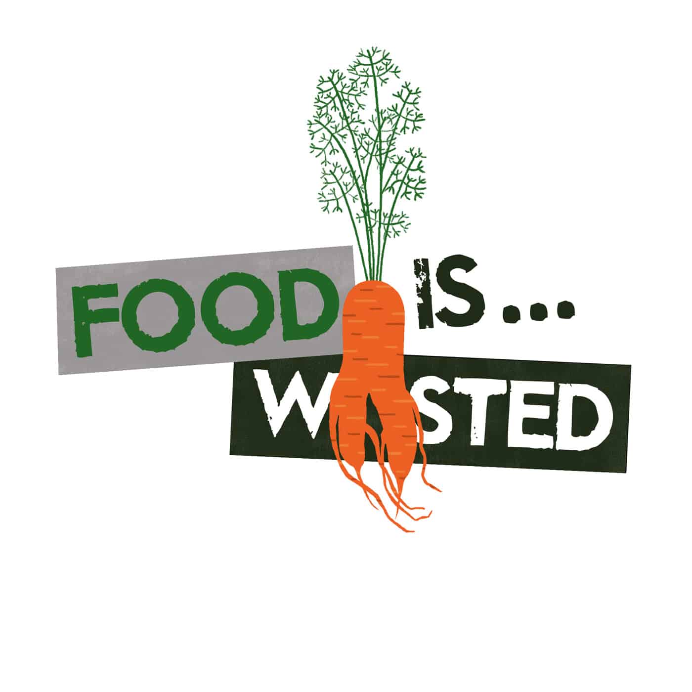 Food is Wasted logo - Podcast production by Open Eye Media